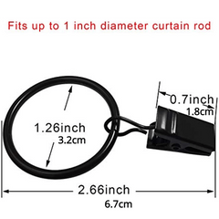 20pcs 40pcs Curtain Rings with Clips Drapery Hangers 3.2cm Interior Diameter