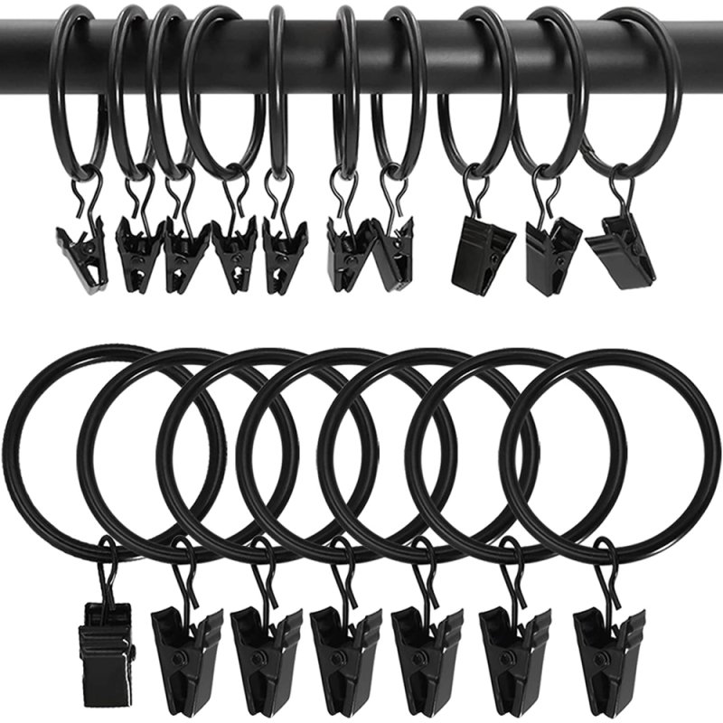 20pcs 40pcs Curtain Rings with Clips Drapery Hangers 3.2cm Interior Diameter