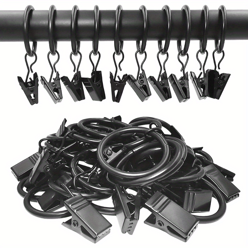 20pcs 40pcs Curtain Rings with Clips Drapery Hangers 3.2cm Interior Diameter