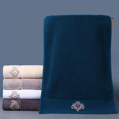 4pcs Crown Pattern Embroidered Towel Set Soft Absorbent Not Faded