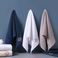 4pcs Crown Pattern Embroidered Towel Set Soft Absorbent Not Faded