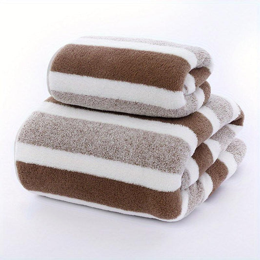 2pcs Coral Velvet Towel Set Quick Drying Soft Towel Bath Towel