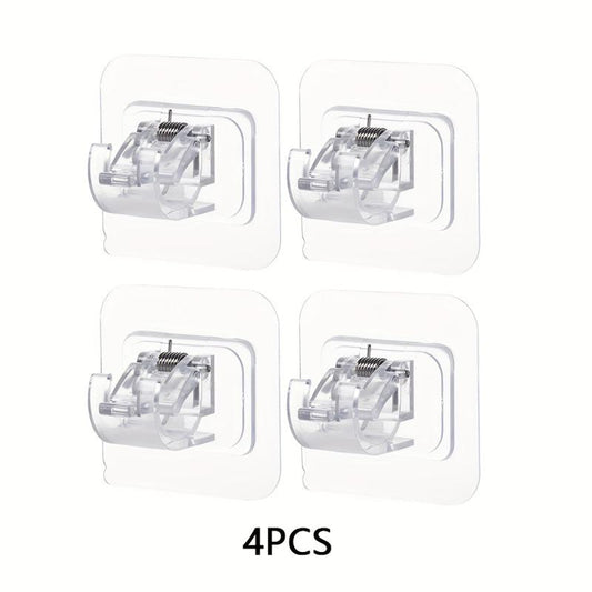 Telescopic Rod Hook Punch Door Curtain Rod Bracket Wall Mounted Support