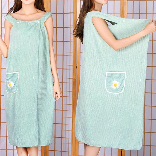 Quick Drying Spa Wrap Towel with Pockets and Buttons