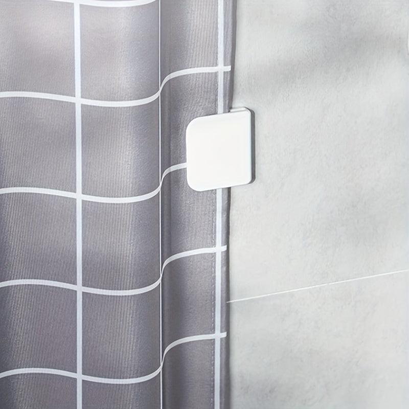 2pcs Adhesive Shower Curtain Clips, Prevent Splashing, Secure Curtains