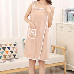 Coral Velvet Shower Skirt Soft Absorbent Bath Towel
