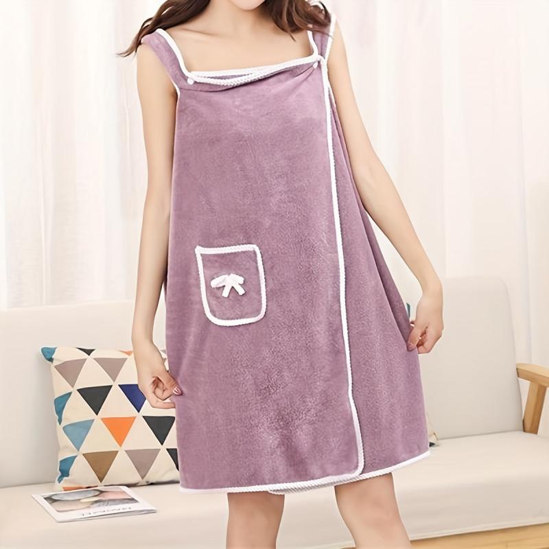 Coral Velvet Shower Skirt Soft Absorbent Bath Towel