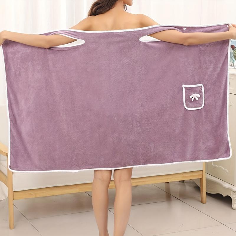 Coral Velvet Shower Skirt Soft Absorbent Bath Towel