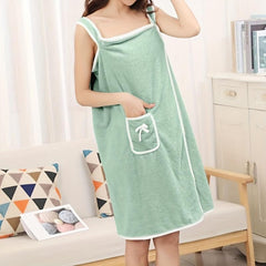 Coral Velvet Shower Skirt Soft Absorbent Bath Towel