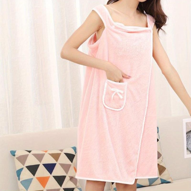 Coral Velvet Shower Skirt Soft Absorbent Bath Towel