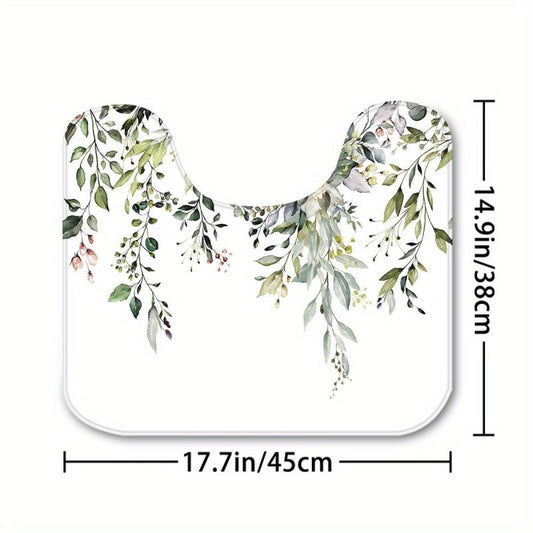 Green Eucalyptus Shower Curtain Watercolor Leaves Floral Bathroom Decoration
