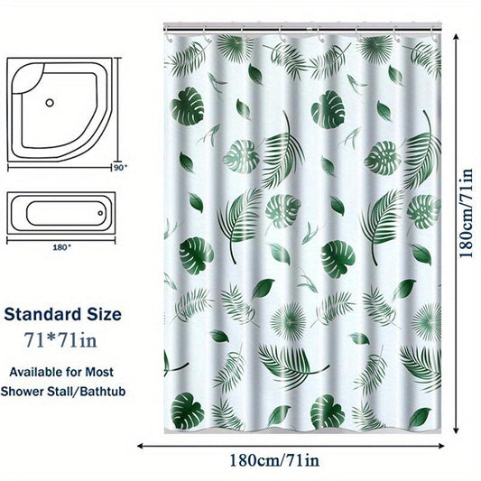 Tropical Shower Curtain - Waterproof & Mildew Proof - Vibrant Bathroom Decor