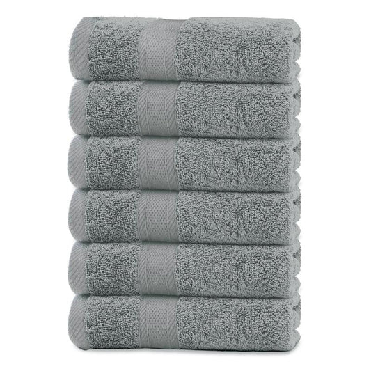 6pcs Hotel Hand Towel 34.8 x 73.66 cm Highly Absorbent Gray