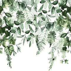 Small Fresh Leaf Printed Shower Curtain Waterproof Bathroom Decor