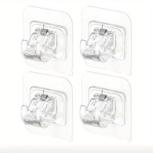 6pcs Self Adhesive Curtain Rod Hooks Bathroom Towel Bar Hook