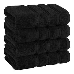 4pcs Solid Cotton Hand Towels Set Ultra Soft Highly Absorbent