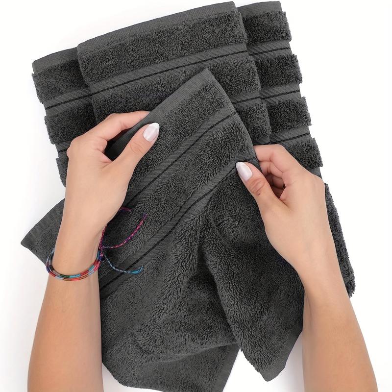 4pcs Solid Cotton Hand Towels Set Ultra Soft Highly Absorbent