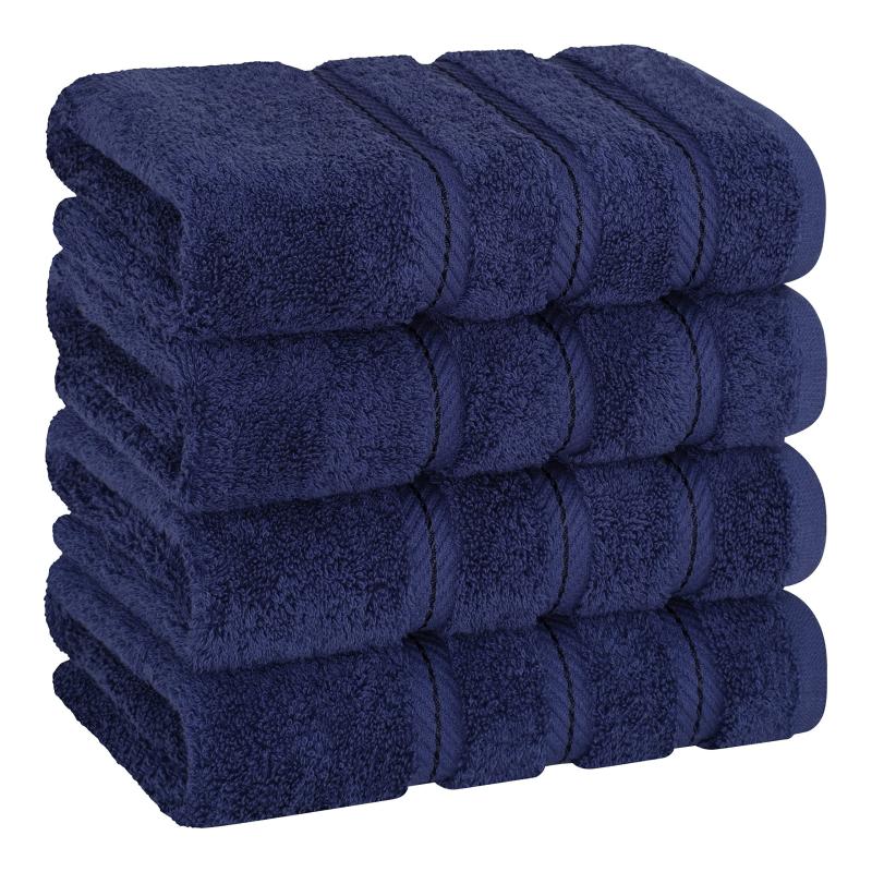 4pcs Solid Cotton Hand Towels Set Ultra Soft Highly Absorbent
