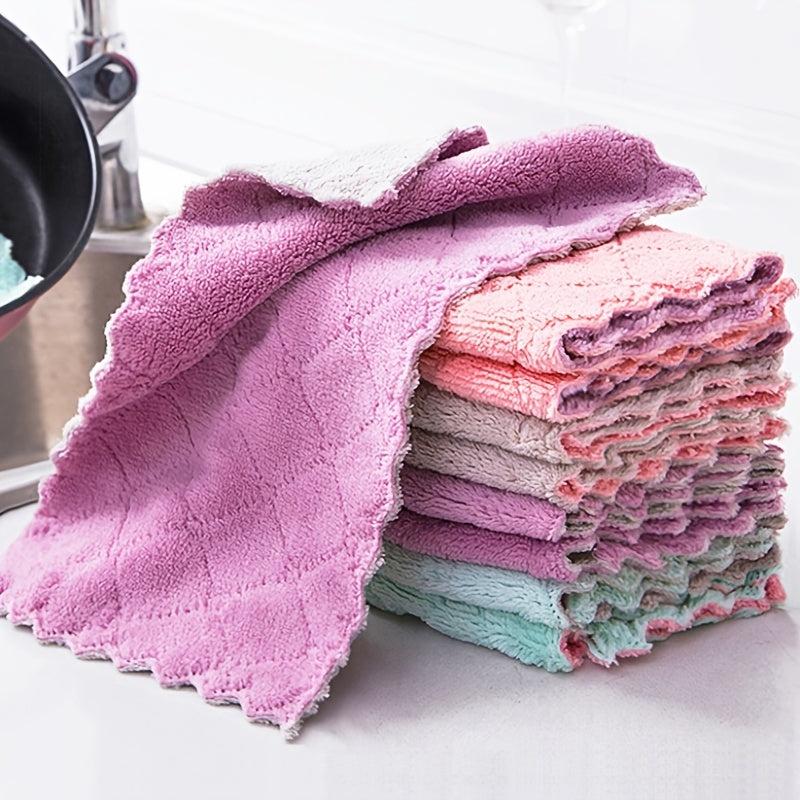 10pc Kitchen Towels & Dishcloths Set for Washing Dishes & Cooking, Random