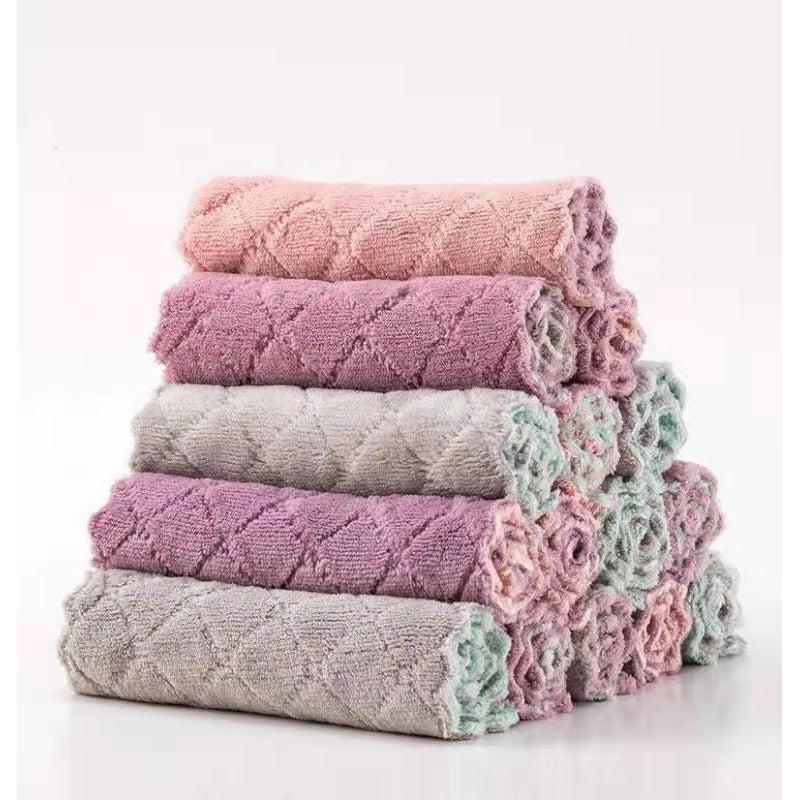 10pc Kitchen Towels & Dishcloths Set for Washing Dishes & Cooking, Random