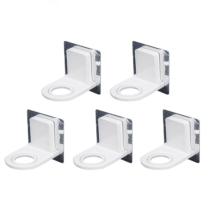 5pcs Wall Shampoo Rack Self Adhesive Shower Gel Hook Soap Holder