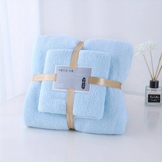 Soft Absorbent Towel Set for Bathroom and Home - 2pcs