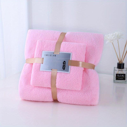 Soft Absorbent Towel Set for Bathroom and Home - 2pcs