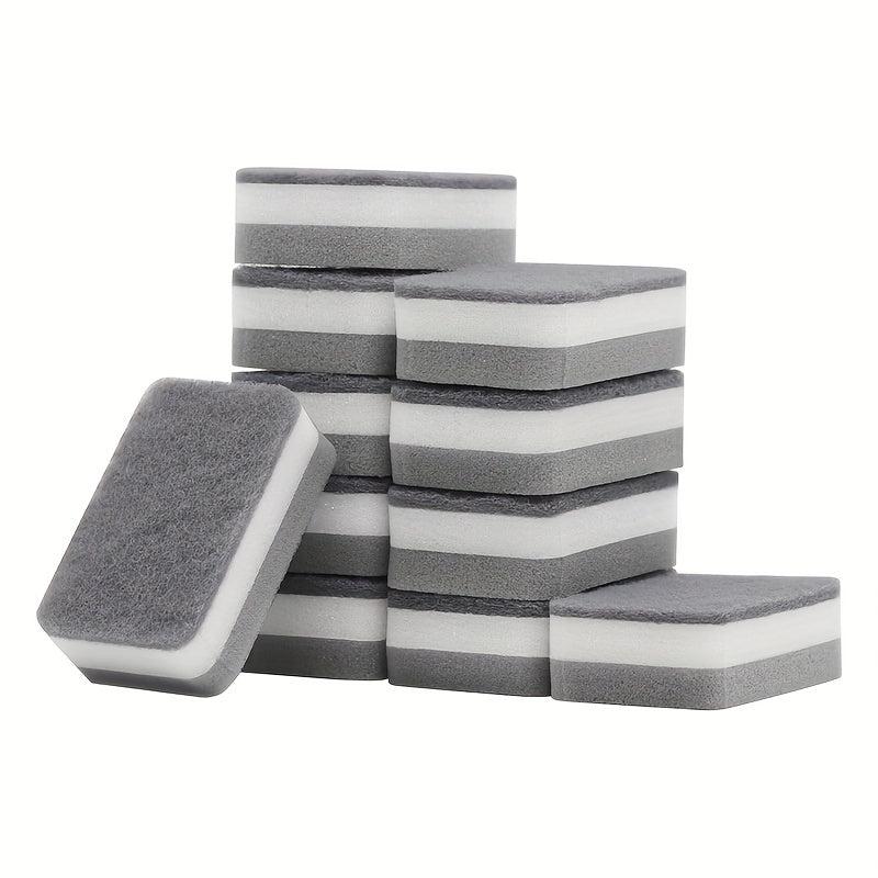 10pcs Reusable Double side Dishwashing Sponge Household Scouring Pad Non Scratch