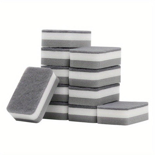 10pcs Reusable Double side Dishwashing Sponge Household Scouring Pad Non Scratch
