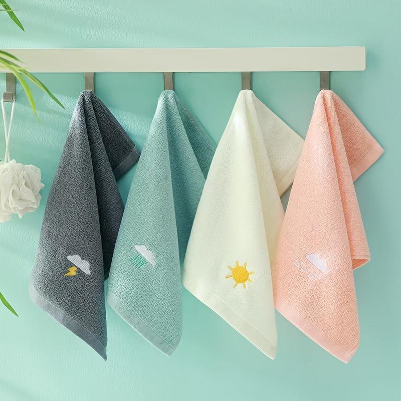 Cartoon Weather Embroidery Fingertip Towel Set