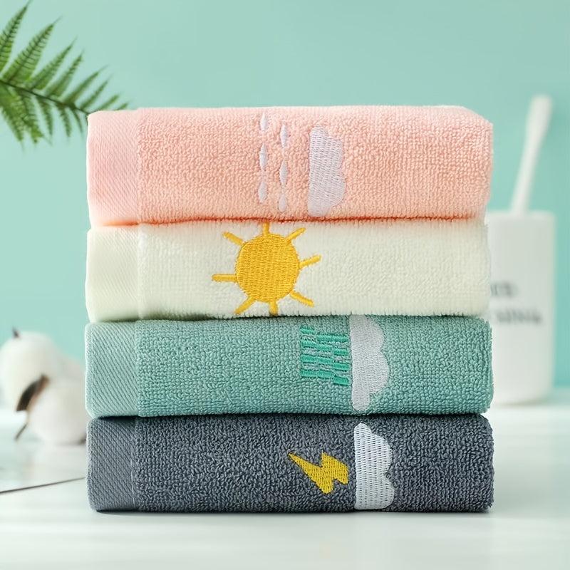 Cartoon Weather Embroidery Fingertip Towel Set