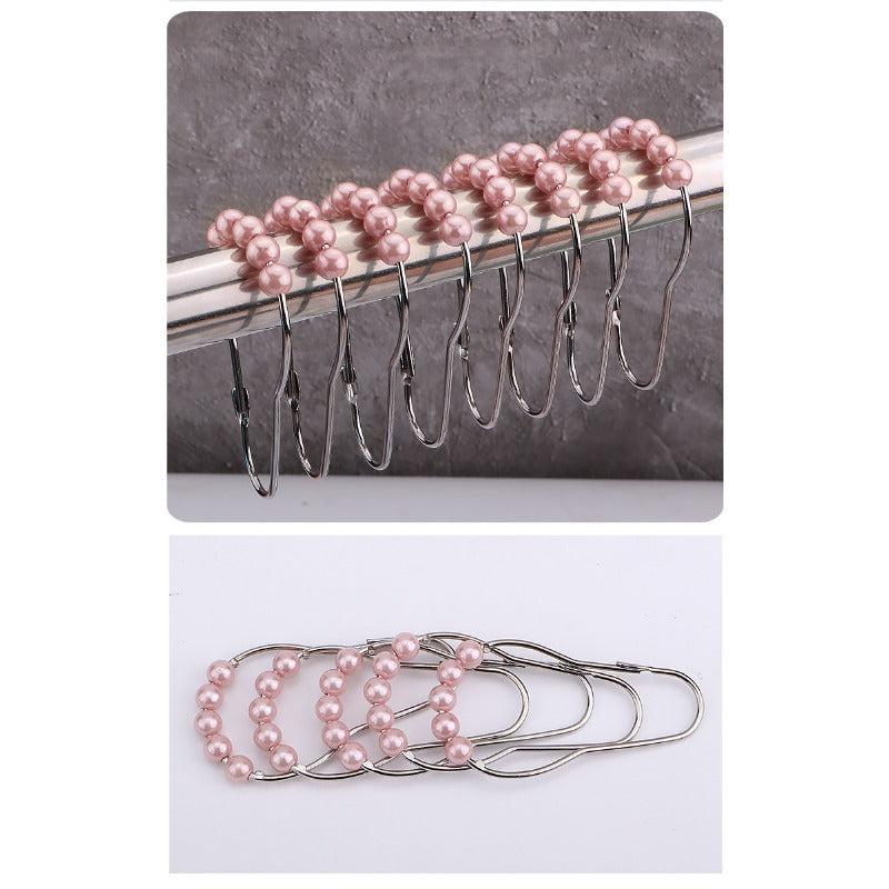 12pc Bead Gourd Design Shower Curtain Hooks