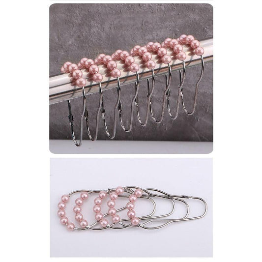 12pc Bead Gourd Design Shower Curtain Hooks