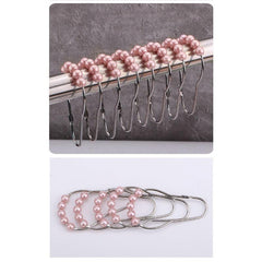 12pc Bead Gourd Design Shower Curtain Hooks