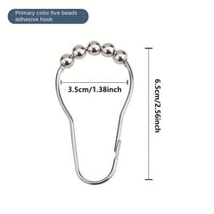 12pc Bead Gourd Design Shower Curtain Hooks