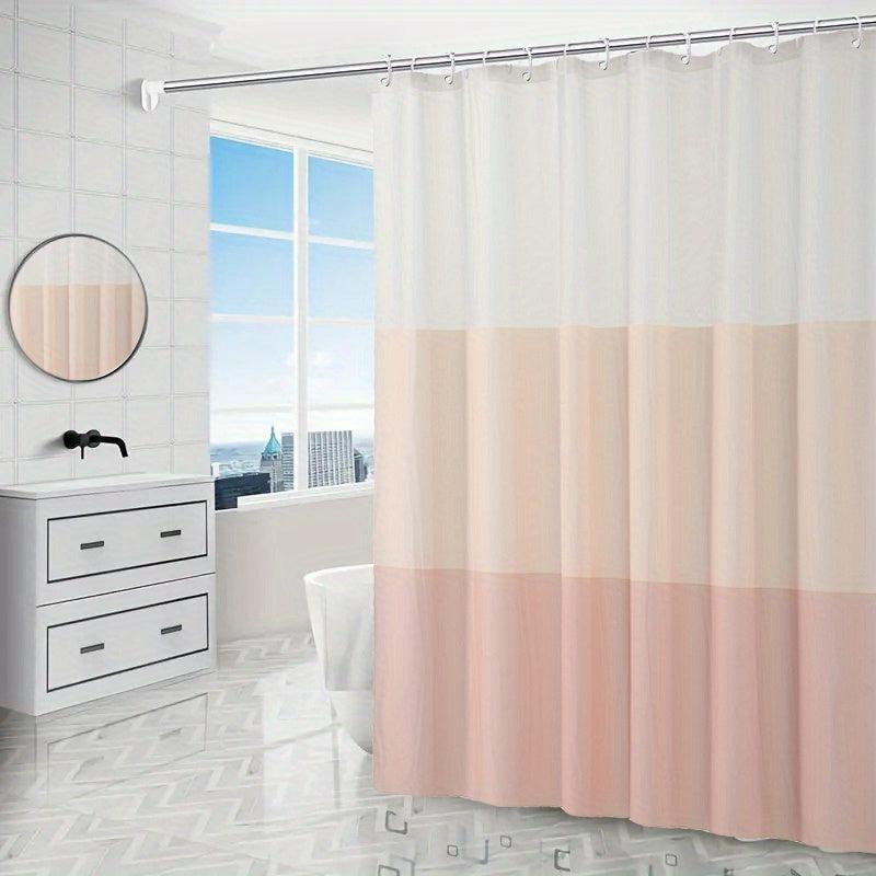 Pink Stripe Shower Curtain Waterproof Mildew Proof Bathroom Decor