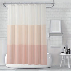 Pink Stripe Shower Curtain Waterproof Mildew Proof Bathroom Decor