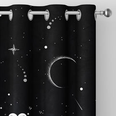2pcs Sun Moon Curtain Set for Blackout Home Decor