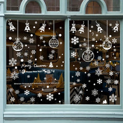 6pcs Christmas Glass Window Stickers Snowflake Bells Holiday Decor