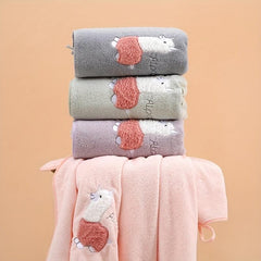 2pcs Embroidered Hand Towel Set Soft Skin-friendly Face Towel