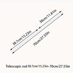 Telescopic Curtain Rod & 2 Curtain Hooks - Home Decor