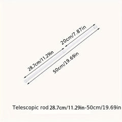 Telescopic Curtain Rod & 2 Curtain Hooks - Home Decor