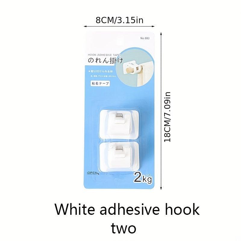 Telescopic Curtain Rod & 2 Curtain Hooks - Home Decor