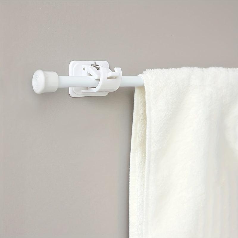 Telescopic Curtain Rod & 2 Curtain Hooks - Home Decor