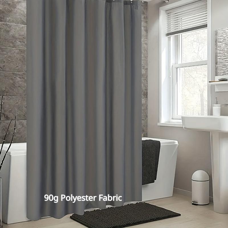 Dark Gray Shower Curtain Waterproof Mildew Proof Polyester Bath Curtain
