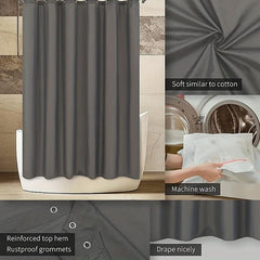 Dark Gray Shower Curtain Waterproof Mildew Proof Polyester Bath Curtain