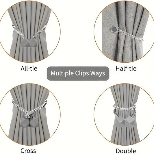 2pcs Magnetic Curtain Tieback Punch Convenient Drape Tieback