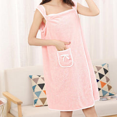 Soft Velvet Shower Skirt with Bow - Bathroom Decor & Comfortable Bath Towel