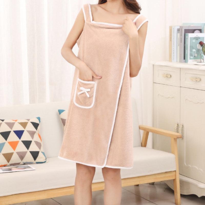 Soft Velvet Shower Skirt with Bow - Bathroom Decor & Comfortable Bath Towel