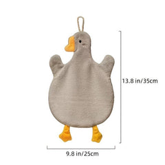 Cartoon Duck Pattern Hanging Towel Quick Drying Soft Absorbent Cotton Towel